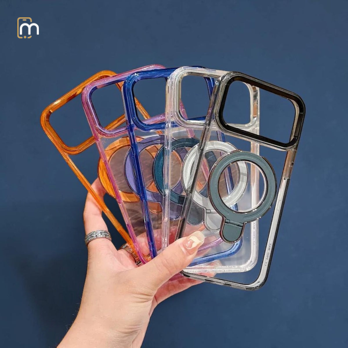 Halo Stand MagSafe Crystal Phone Case for Iphones